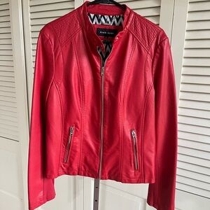 Black Rivet Women's Red Leather Jacket